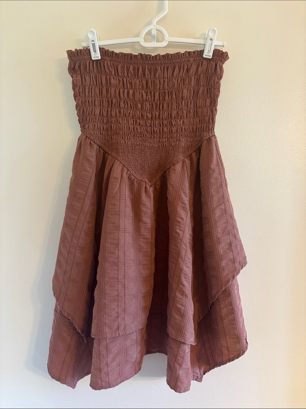 wild fable Mauve-Rose Smocked High-Low Layered Skirt